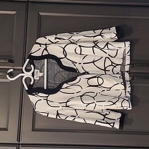 Women's size 12 jacket black and white knit